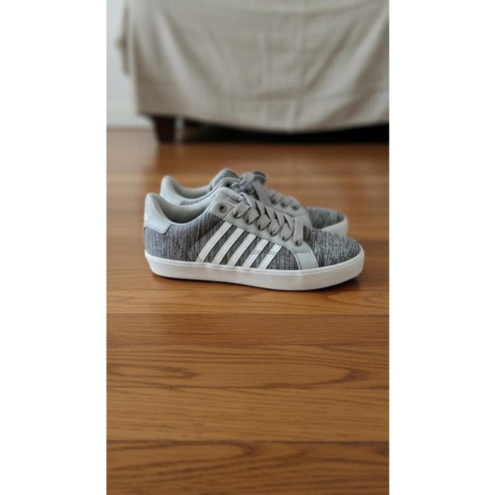 K-Swiss Court‎ Tiebreak II Gray White Lace-Up Shoes size 3.5